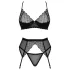 Obsessive Chemeris - bh-set met jarretelles (zwart)