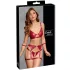 Cottelli Bondage - Glanzend BH-set & polsboeien (rood)