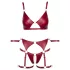 Cottelli Bondage - Glanzend BH-set & polsboeien (rood) - XL