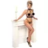 Abierta Fina - open lingerie set met kettingen - zwart