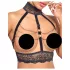 Abierta Fina - open lingerie set met kettingen - zwart - M