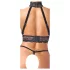 Abierta Fina - open lingerie set met kettingen - zwart - M
