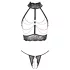 Abierta Fina - open lingerie set met kettingen - zwart - M