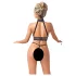 Abierta Fina - open lingerie set met kettingen - zwart - M