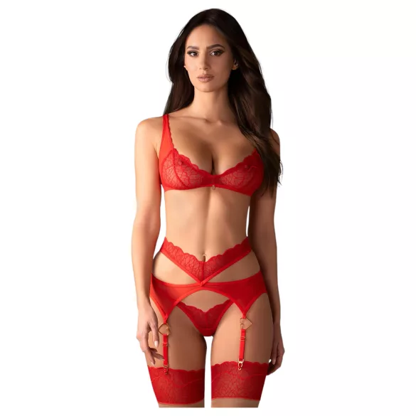Obsessive Cupid Desir - lingerie set - kant - rood