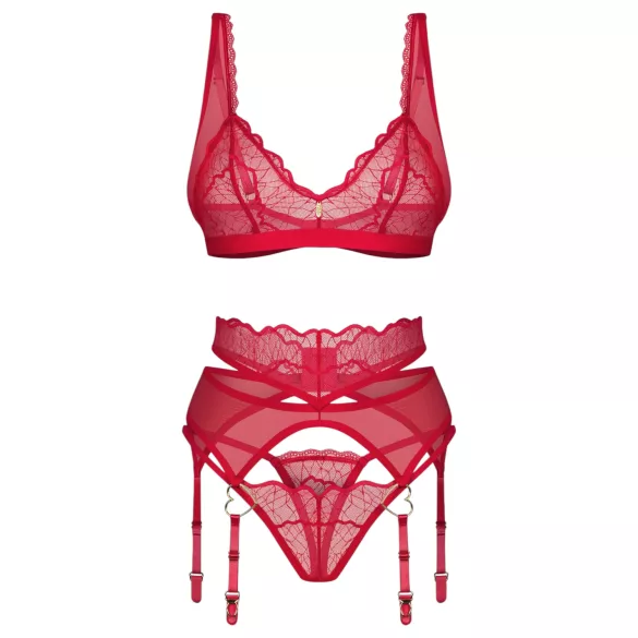 Obsessive Cupid Desir - lingerie set - kant - rood