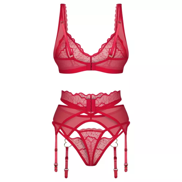 Obsessive Cupid Desir - lingerie set - kant - rood