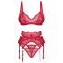 Obsessive Cupid Desir - kanten lingerieset (rood) - L/XL