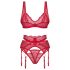 Obsessive Cupid Desir - kanten lingerieset (rood) - L/XL