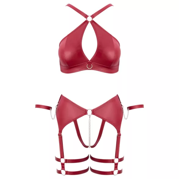 Cottelli Bondage - bh set met gekruiste bandjes - rood