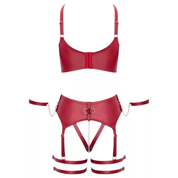 Cottelli Bondage - bh set met gekruiste bandjes - rood