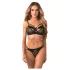 Obsessive Dominna - bh set met bandjes - zwart - L/XL