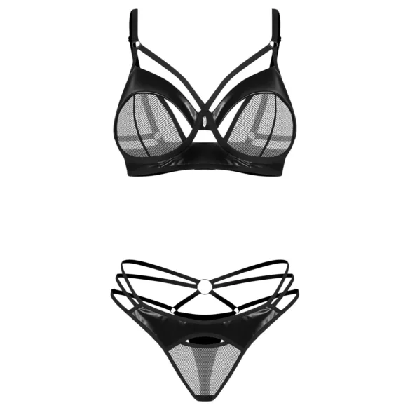 Obsessive Dominna - bh set met bandjes - zwart - L/XL