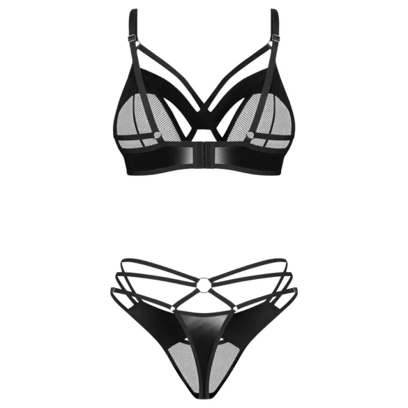 Obsessive Dominna - bh set met bandjes - zwart - L/XL