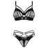Obsessive Dominna - bh set met bandjes - zwart - L/XL