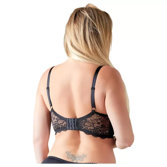 Cottelli Plus Size - bh met bandjes en ringen - zwart