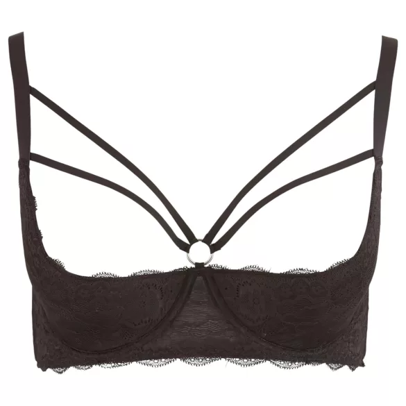 Cottelli Plus Size - bh met bandjes en ringen - zwart - 90D