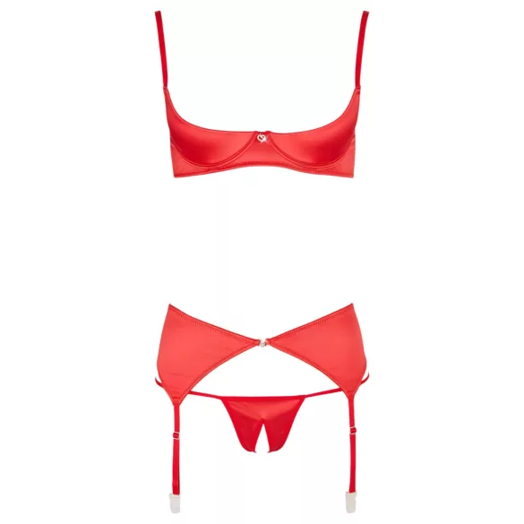 Cottelli - open bh set met hartjes - rood - 80B/M