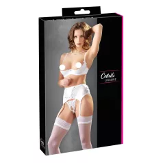 Cottelli - bh set met veters en kant - wit - 80B/M