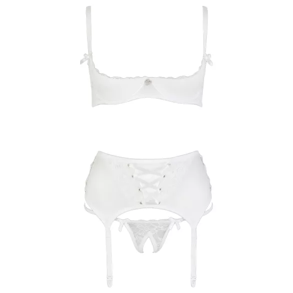 Cottelli - bh set met veters en kant - wit - 85C/L