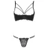 Cottelli - open bh met bandjes en ringen - string - zwart - 85B/L