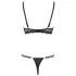 Cottelli - open bh met bandjes en ringen - string - zwart - 85B/L