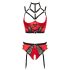 Abierta Fina - rode bh-set met ringdetails - 85B/L