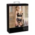 Abierta Fina - fonkelende bandjes-lingerieset met kant (zwart) - 85B/L