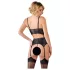 Abierta Fina - fonkelende bandjes-lingerieset met kant (zwart) - 85B/L