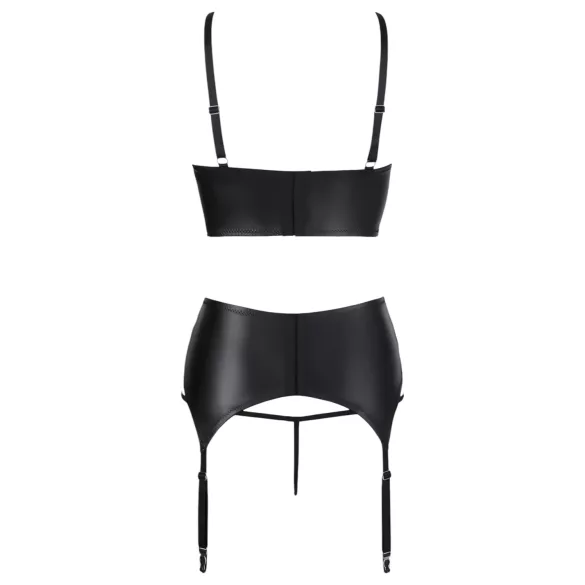 Abierta Fina - fonkelende bandjes-lingerieset met kant (zwart) - 80C/M