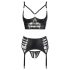 Abierta Fina - lingerie set - kant met bandjes - zwart - 85C/L