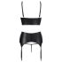 Abierta Fina - lingerie set - kant met bandjes - zwart - 85C/L