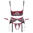 Cottelli Bondage - Bh set met kant - rood - mat