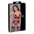 Cottelli Bondage - Bh set met kant - rood - mat - M