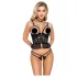 Abierta Fina - open string en korset - zwart - lingerie set - M