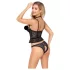 Abierta Fina - open string en korset (zwart) - L