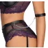 Cottelli Bondage - bh-set en armboeien (zwart-paars) - L