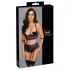 Cottelli Bondage - bh-set en armboeien (zwart-paars) - L
