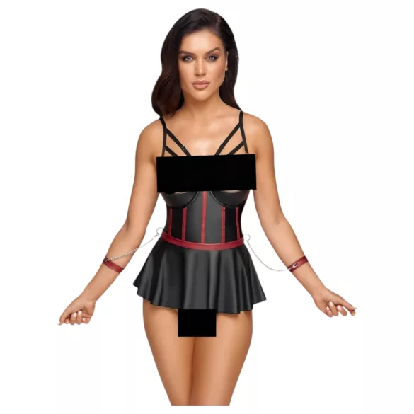Cottelli Bondage - glanzende set met armboeien (zwart)