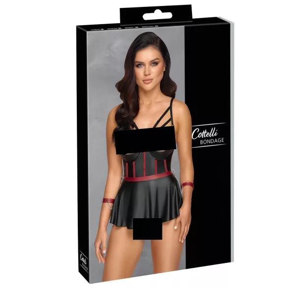 Cottelli Bondage - glanzende set met armboeien (zwart)