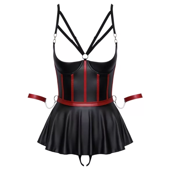 Cottelli Bondage - glanzende set met armboeien (zwart)