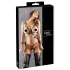 Cottelli Bondage - bodyharnas bikini - glanzend - zwart - M