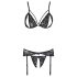 Cottelli - open lingerieset - kant - zwart
