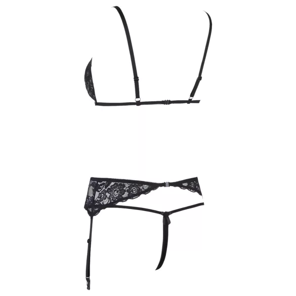 Cottelli - open lingerieset - kant - zwart - L