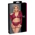 Cottelli Curves - lingerieset met lange mouwen - kant - rood - 3XL