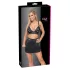 Cottelli - kunstleren top en minirok set (zwart) - L