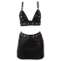 Cottelli - kunstleren top en minirok set (zwart) - L