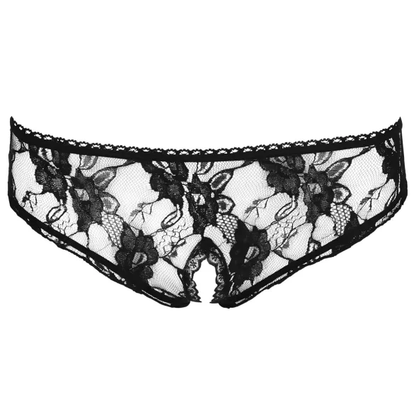 Cottelli - Open slipje - Zwart - Open kruis - XL