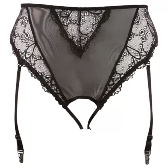 Cottelli Plus Size - kanten, open bustier voor vrouwen (zwart) - XXXXL