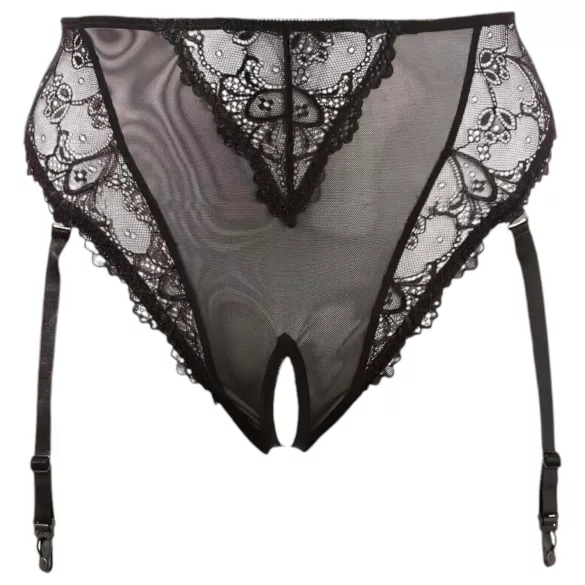 Cottelli Plus Size - kanten, open bustier voor vrouwen (zwart) - XXXXL